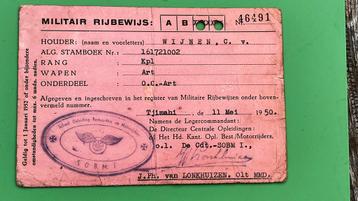 MILITAIR RIJBEWIJS NED INDIE SCHOOL & BEST. NED INDIË beschikbaar voor biedingen