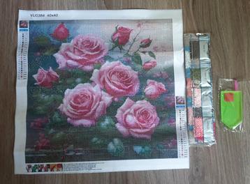 Diamond Painting Rozen - Ronde Steentjes 40x40  beschikbaar voor biedingen