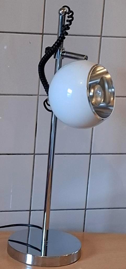 SPACE AGE tafellamp/bureaulamp. Verchroomd.  Verstelbaar., Huis en Inrichting, Lampen | Tafellampen, Zo goed als nieuw, Minder dan 50 cm