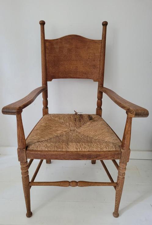 Vintage rieten stoel. Opknapper, Antiek en Kunst, Antiek | Meubels | Stoelen en Banken, Ophalen