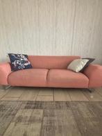 Comfortabele zalm roze Bank met Kussens, Huis en Inrichting, Ophalen, Driepersoons, 75 tot 100 cm, Zo goed als nieuw