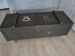 Oude groene legerkist /munitiekist met wielen, Huis en Inrichting, Ophalen, Minder dan 50 cm, Gebruikt, 50 tot 100 cm