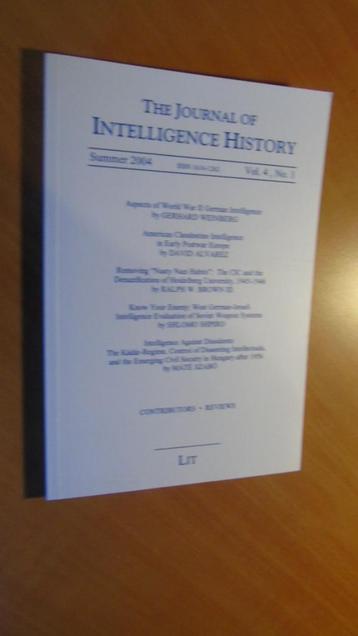 The Journal of Intelligence History. Summer 2004. Vol.4, No1 beschikbaar voor biedingen