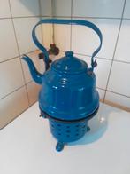 Emaille Warmhouder met Ketel - Blauw, Ophalen of Verzenden