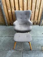 Fauteuil met hocker, Huis en Inrichting, Fauteuils, Ophalen, Gebruikt, 75 tot 100 cm, 50 tot 75 cm