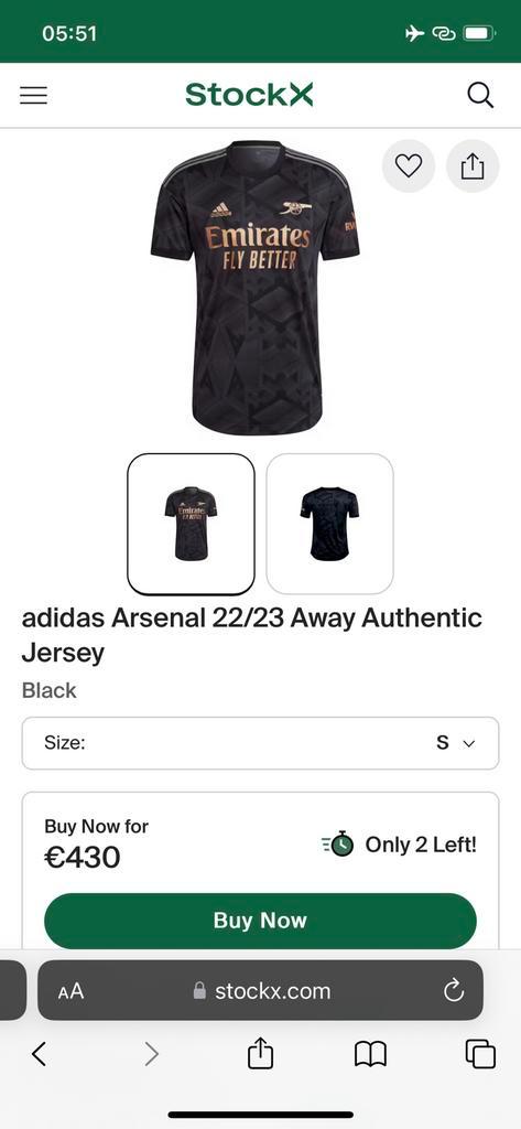 Arsenal 2022/2023 derde shirt zwart goud, Kleding | Heren, T-shirts, Nieuw, Overige maten, Ophalen of Verzenden
