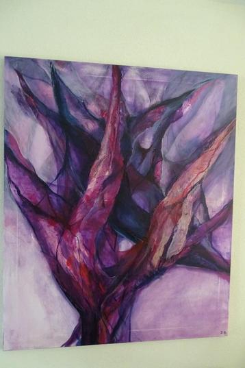 groot schilderij Joke C Bos 120 x 100 cm, kunst beschikbaar voor biedingen