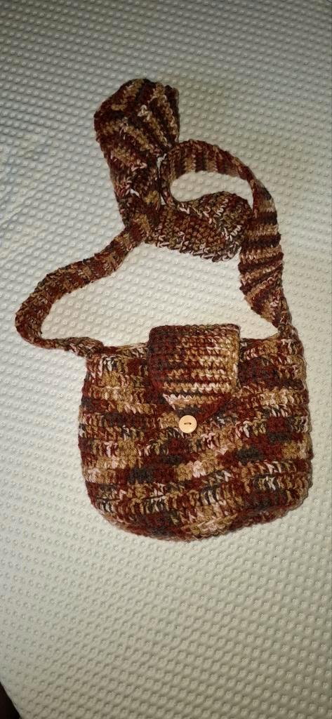 Gehaakte tas, Sieraden, Tassen en Uiterlijk, Tassen | Schoudertassen, Nieuw, Bruin, Ophalen