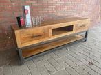 TV-MEUBEL 160 cm breed mangohout en metaal  speciale prijs, 150 tot 200 cm, Nieuw, Ophalen of Verzenden, Minder dan 100 cm