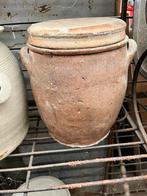 Brocante franse grespot met deksel, Ophalen