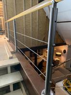 Balustrade / railing rvs met houtelement, Ophalen, Gebruikt