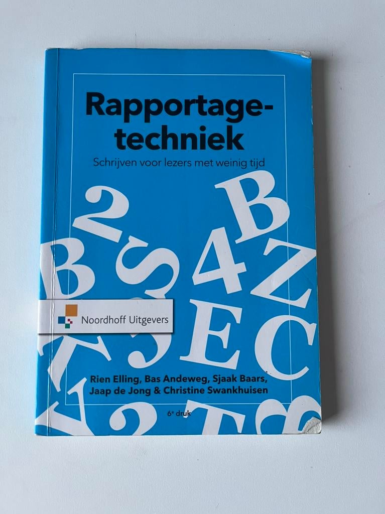 Jaap de Jong - Rapportagetechniek, Verzenden, Jaap de Jong; Christine Swankhuisen; Bas Andeweg; Sjaak Baars..., Zo goed als nieuw