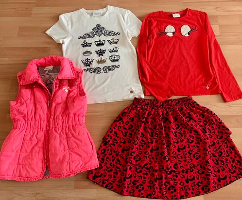 Mooie set Le chic bodywarmer shirr longsleeve rok 140/146, Kinderen en Baby's, Kinderkleding | Maat 140, Zo goed als nieuw, Meisje