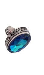 zilveren Ring mystic topaas,, Sieraden, Tassen en Uiterlijk, Ringen, 18 tot 19, Overige kleuren, Verzenden, Nieuw