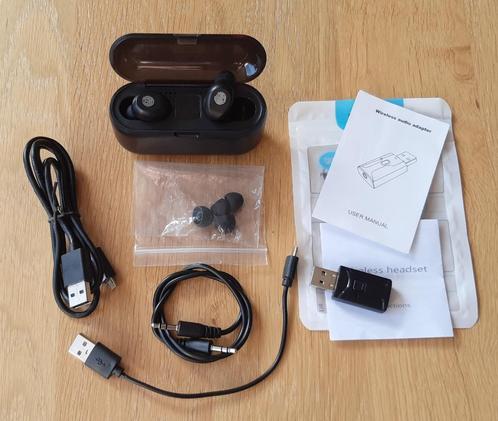 TWS Oortelefoon met Bluetooth TV-adapter, Telecommunicatie, Mobiele telefoons | Oordopjes, Zo goed als nieuw, In gehoorgang (in-ear)