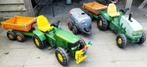 John Deere buitentractor + kieper (2x) met watertank & takel, Kinderen en Baby's, Speelgoed | Buiten | Voertuigen en Loopfietsen