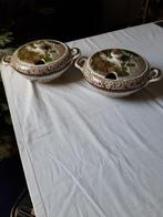 2 zeer mooie  oude deksel schalen Oud Bridge  soc ceramiek, Antiek en Kunst, Antiek | Servies los, Ophalen of Verzenden