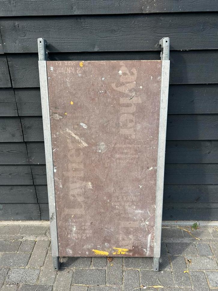 Layher ALU platform 128cm (Met Luik), Doe-het-zelf en Verbouw, Steigers, Rolsteiger of Kamersteiger, 5 meter of hoger, Ophalen