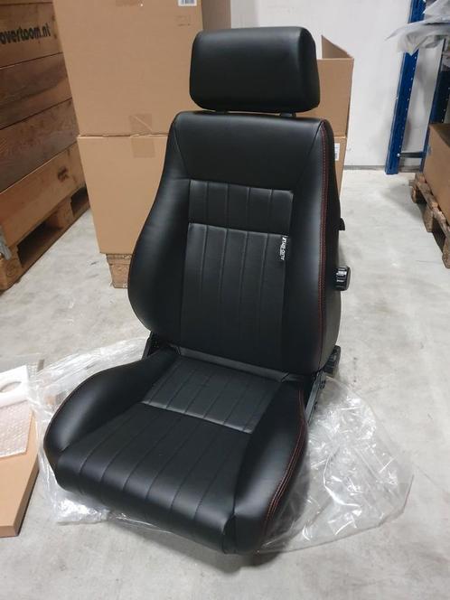 Retro sportstoel Zwart kunstleder Incl sledes + lendesteun, Auto-onderdelen, Interieur en Bekleding, Alfa Romeo, Amerikaanse onderdelen