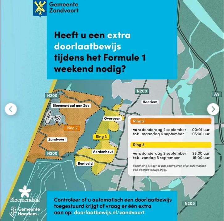 2x Doorlaatbewijs F1 Dutch GP - tot in zone 3 Overveen, Tickets en Kaartjes, Sport | Overige, Eén persoon, Augustus