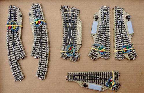 6 Marklin elektrische wissels inclusief engels-/ kruiswissel, Hobby en Vrije tijd, Modeltreinen | H0, Gebruikt, Rails, Wisselstroom