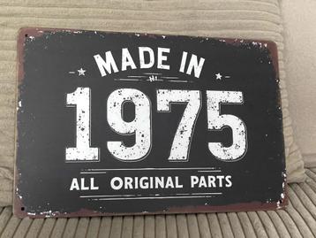 1975 tekstbord / wandbord (Old Look) beschikbaar voor biedingen