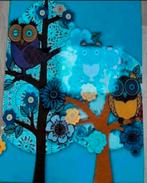 Vrolijk schilderij ‘uilen’ bijv. Kinderkamer, Ophalen, Zo goed als nieuw, Wanddecoratie