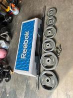 Reebok step en all4gym halterstang met schijven, Ophalen, Gebruikt, All4 gym, Reebok