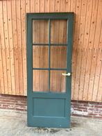 Houten deur 83x210 klassiek vintage met glas, Doe-het-zelf en Verbouw, Deuren en Horren, Ophalen, Gebruikt, 80 tot 100 cm, Binnendeur