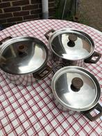 KwaliteitsPannen 2x 5 liter 1x 3 liter, Huis en Inrichting, Keuken | Potten en Pannen, Ophalen of Verzenden, Zo goed als nieuw