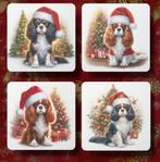 Cavalier King Charles Kerst onderzetters met houder, Verzenden, Nieuw, Glas of Kopje