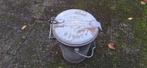 Zinken vuilnisemmer - Roermond, Huis en Inrichting, Woonaccessoires | Prullenbakken, Ophalen, Gebruikt, 40 liter of meer, Metaal