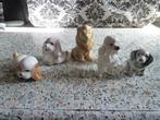 5 x Porseinen miniatuur hondjes, Ophalen of Verzenden, Zo goed als nieuw, Dier