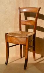 Franse antique houten stoel met rieten zitting, Ophalen