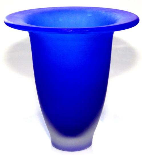 Schitterende Blauw Sommerso Gesatineerde Trompet Vaas, Antiek en Kunst, Antiek | Glas en Kristal, Verzenden