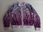 Pailletten/glitter jasje voor meisjes mt 134(paarstinten), Ophalen of Verzenden, Zo goed als nieuw, Meisje, Jas