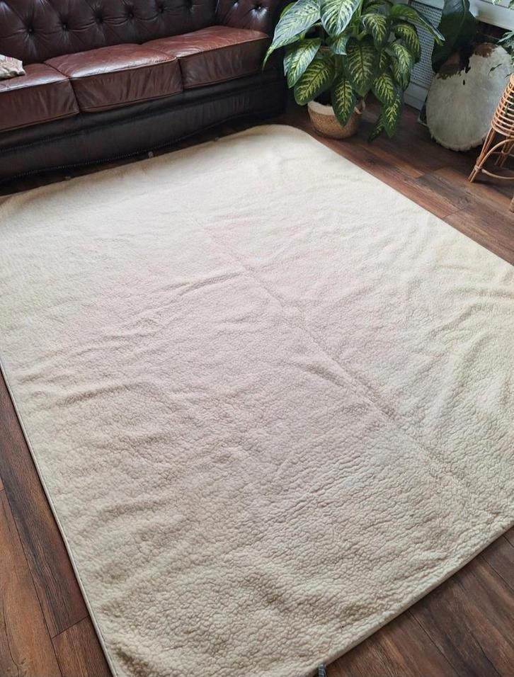 Cashmere merino wollen deken/matrasplaid 240x190 cm Misto, Huis en Inrichting, Slaapkamer | Beddengoed, Zo goed als nieuw, Ophalen of Verzenden