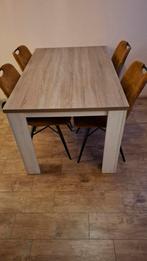 Eettafel met 4 stoelen - 140x90 cm, Huis en Inrichting, Complete eetkamers, Ophalen, Gebruikt, 4 tot 6 stoelen