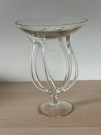 Vintage Jozefina Krosno glazen schaal op voet, Antiek en Kunst, Ophalen of Verzenden