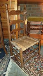 Bijzonder Arts and Crafts stoeltje met biezen zitting, Ophalen of Verzenden