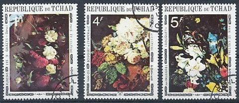 Tsjaad 1971 M375-377 gest., Ophalen of Verzenden, Overige landen, Gestempeld