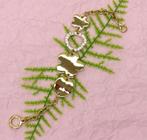 Goud gekleurde strass stenen armband., Overige materialen, Nieuw, Ophalen of Verzenden, Goud