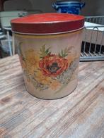 Groot vintage blik met klaprozen, bloemen, Ophalen, Gebruikt, Overige, Overige merken