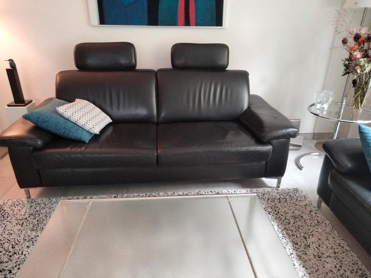 2 Musterring leren banken, Huis en Inrichting, Banken | Sofa's en Chaises Longues, Gebruikt, Tweepersoons, 200 tot 250 cm, 75 tot 100 cm