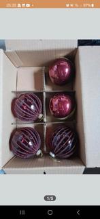 Bordeauxrood  kleur kerstballen diversen soorten, Diversen, Kerst, Ophalen, Zo goed als nieuw