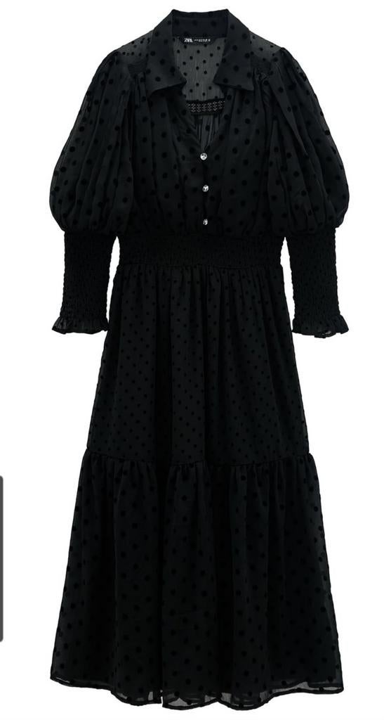 Zara midijurk zwart, Kleding | Dames, Jurken, Ophalen of Verzenden, Zo goed als nieuw, Maat 34 (XS) of kleiner, Onder de knie