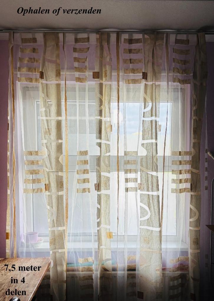 7,5 m Inbetween Gordijn in 4 delen € 150 - Ook per deel tk, Huis en Inrichting, Stoffering | Gordijnen en Lamellen, Zo goed als nieuw