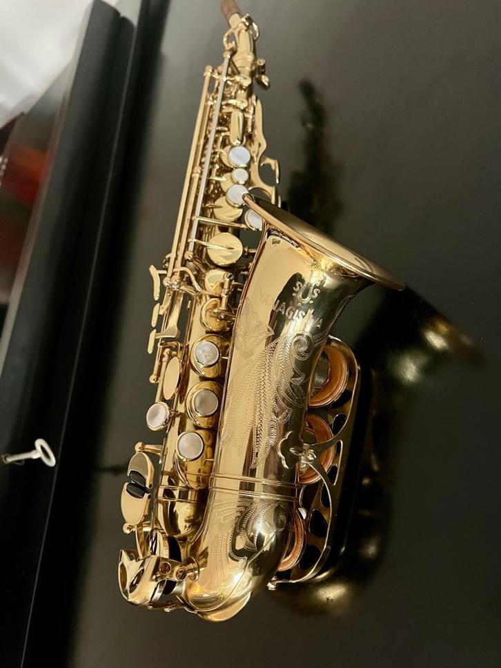 Yanagisawa gebogen sopraan saxofoon, Muziek en Instrumenten, Blaasinstrumenten | Saxofoons, Zo goed als nieuw, Sopraan, Met koffer