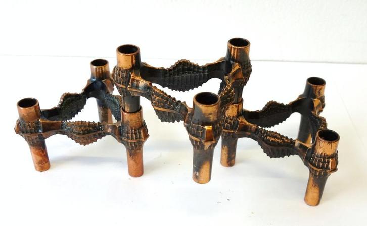 Vintage set Quist BMF kandelaars Fritz Nagel brutalist koper, Huis en Inrichting, Woonaccessoires | Kandelaars en Kaarsen, Gebruikt