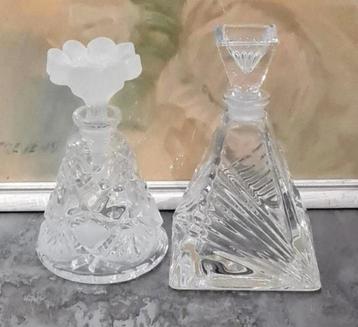  Glazen flesjes/parfumflesjes/karafje/loodkristal  beschikbaar voor biedingen
